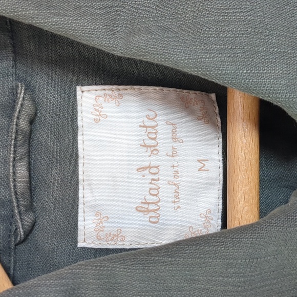 Anthro Altar'd State Peplum Military Style Jacket Army Green Distressed Size M - Picture 2 of 13